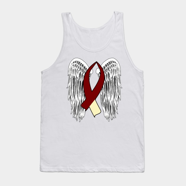 Winged Awareness Ribbon (Burgundy & Cream) Tank Top by BlakCircleGirl